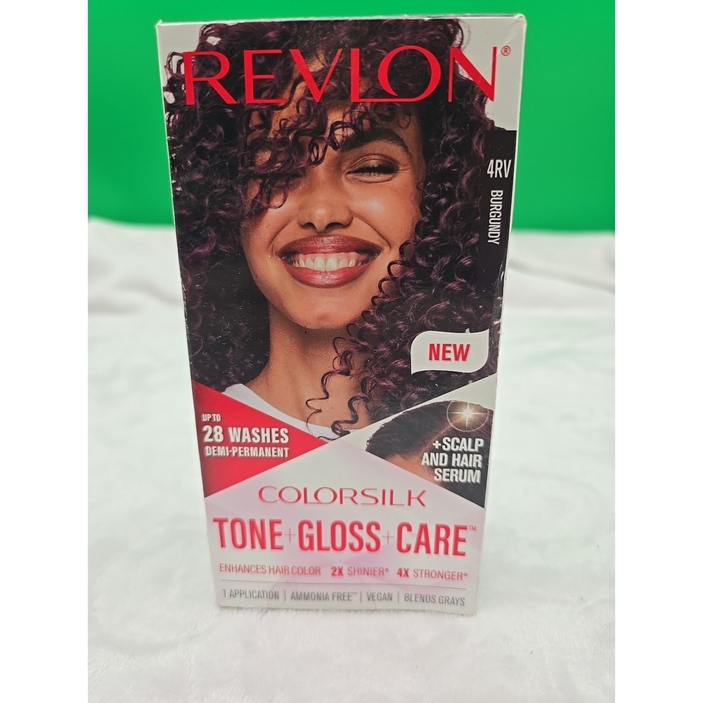 Revlon ColorSilk Tone + Gloss + Care‎ Demi-Permanent Hair Color, 4RV Burgundy
